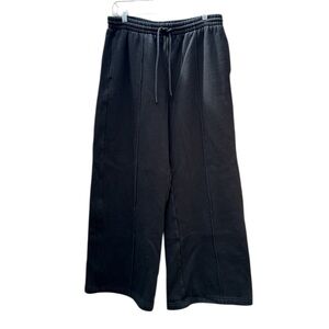 PINK Victoria's Secret Women's Black Wide Leg Drawstring Sweatpants XL